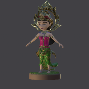 Saraswati Balinese Goddess - Chibi Tonikgakure 3D NFT