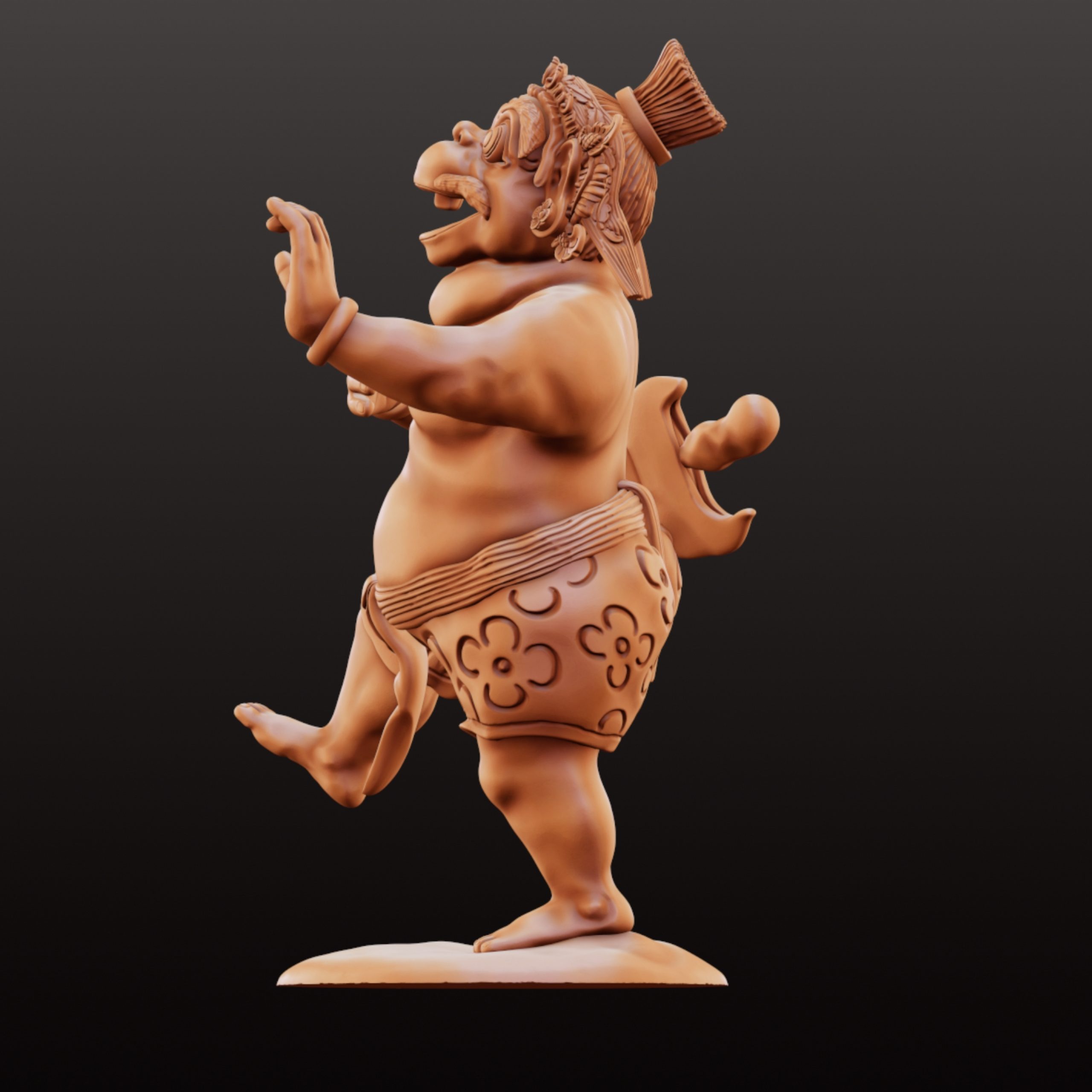 Delem - Balinese Wayang Kulit Punakawan STL File | Digital Download - Image 2