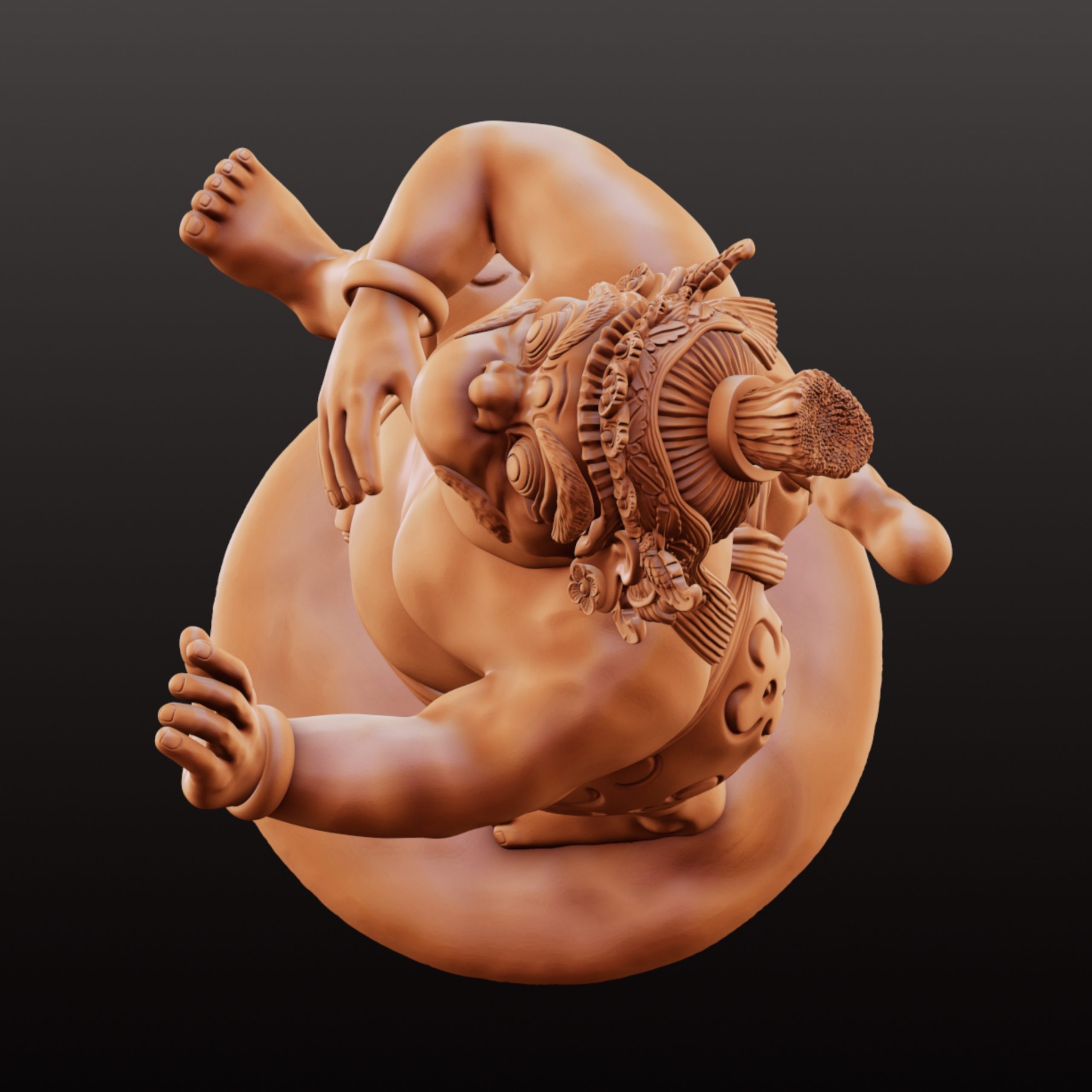 Delem - Balinese Wayang Kulit Punakawan STL File | Digital Download - Image 3