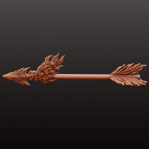Angkus, Flaming Arrow of Lord Sangkara - Balinese Hindu God STL File | Digital Download