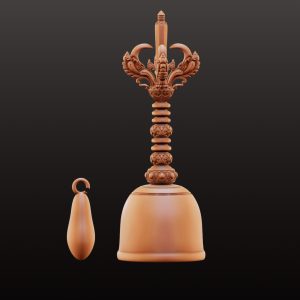Bajra/Genta Bell of Lord Iswara - Balinese Hindu STL File | Digital Download